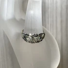 Vintage Black Hills Sterling Silver 925 Ring Size 11 Etched Leaf