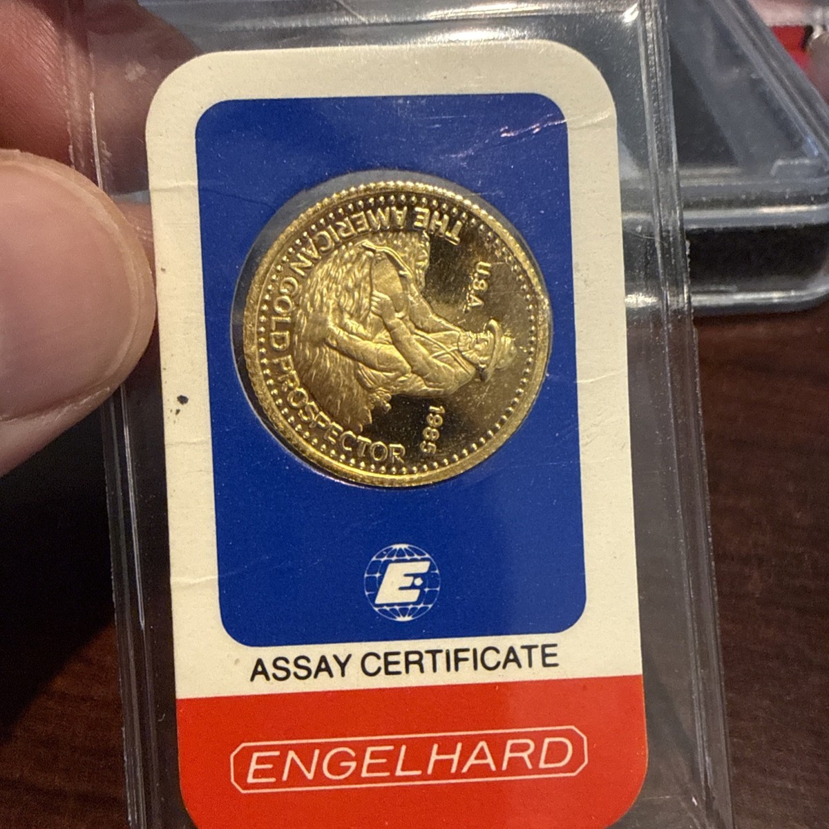 1985 Engelhard 1/4 Oz .9999 Gold Prospector In Assay Mint Sealed