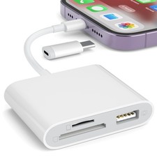 iPhone iPad SD Card Reader USB Camera Adapter MicroSD TF Memory Card Plug Play