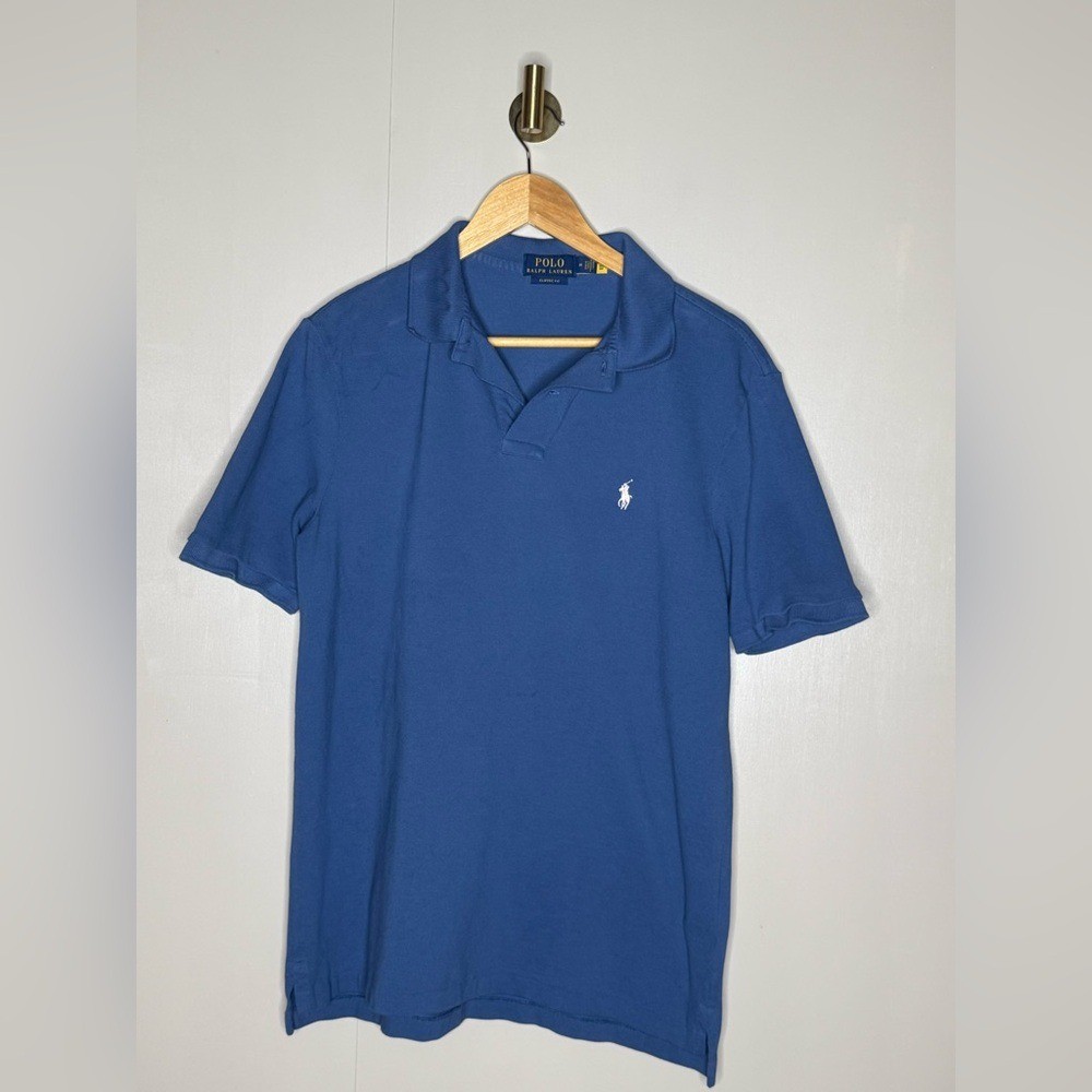Polo Ralph Lauren Blue Polo Shirt Men's Medium Classic Fit Cotton