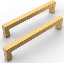 Amerdeco 10 Pack Gold Kitchen Cabinet Handles 7 Inch 178mm Hole Centers