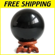 Polished 100mm Obsidian Sphere - Ideal for Meditation and Home Aesthetics