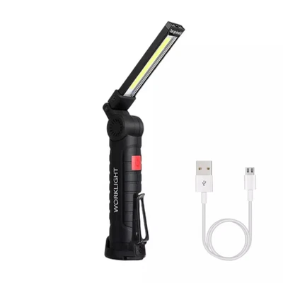 MARKENLOS LED Cordless Magnetic Work Light USB Inspection Lamp Torch Rechargeable W51Short