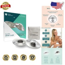 Pure Silver Nipple Shields for Nursing - Maxi Size, Protect  Soothe Sore Nip...