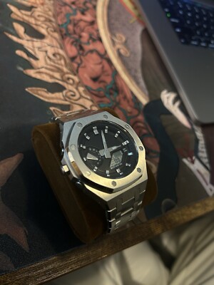 Custom Casioak-Inspired Stainless Steel Watch | Luxury Design | Unique Movement
