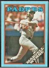 San Diego Padres Marvell Wynne 1988 Topps Box Bottom Card #H