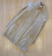 New Hermes Women Oversized Sheepskin Shearling Teddy Leather Trench Coat Size 36