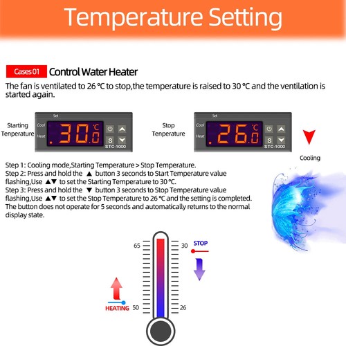 Digital Temp Controller Thermostat Thermoregulator Incubator Relay LED STC-1000 - Picture 10 of 18