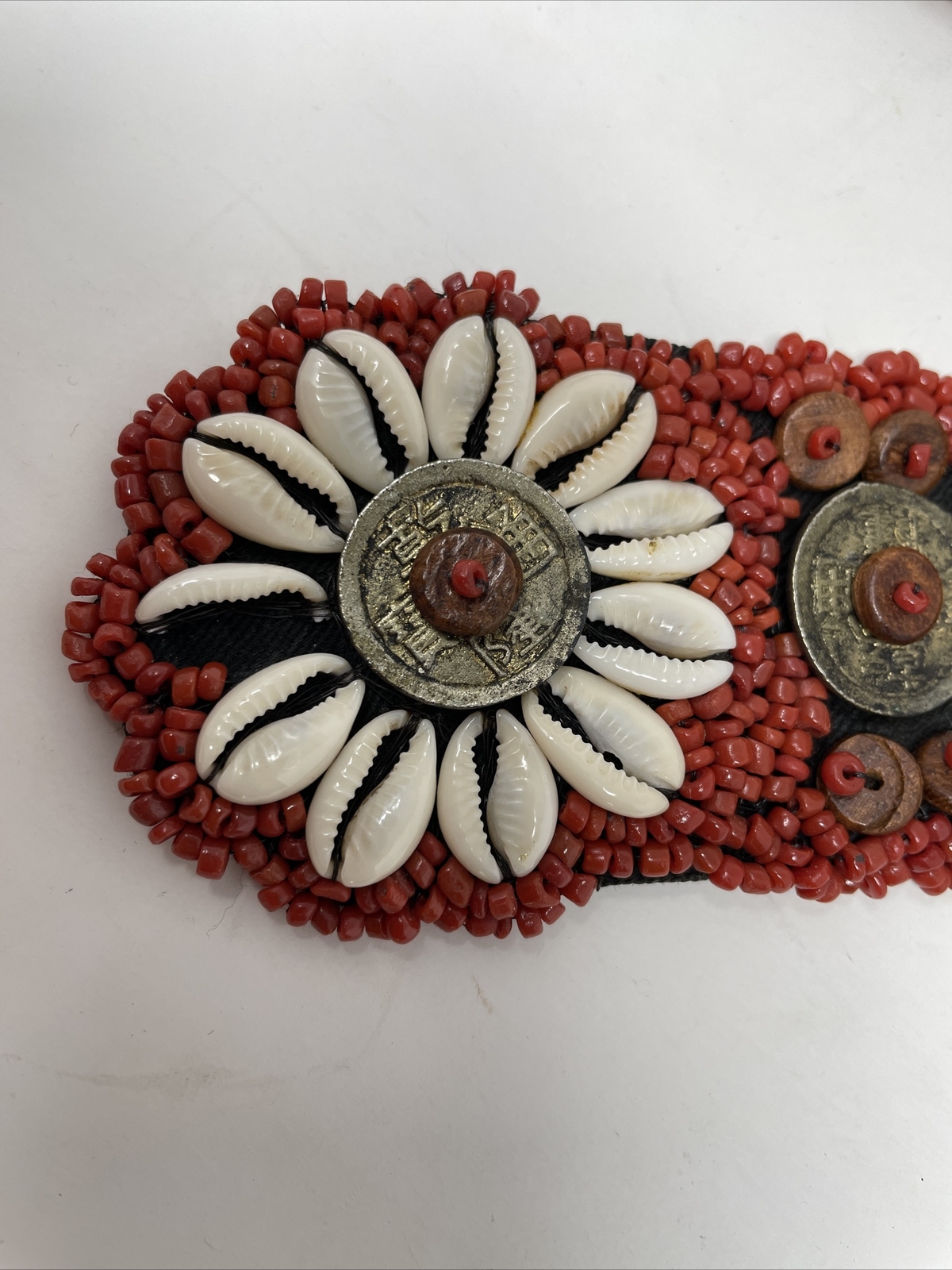 Vintage beaded ethnic hand made belt piece / clot… - image 6