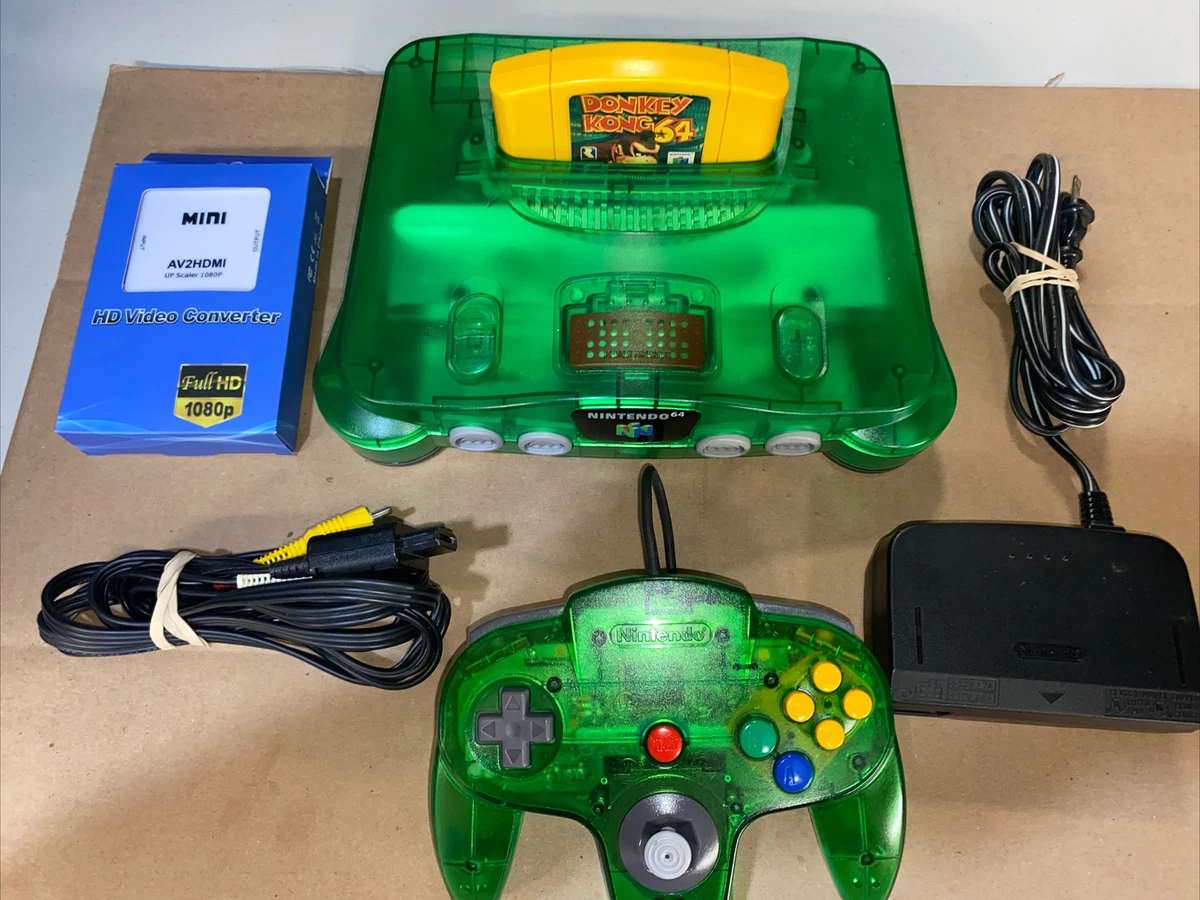 N64 Modded Jungle Green Console Donkey Kong 64 OEM Expansion Pak