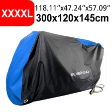 4XL Motorcycle Cover Dust UVWaterproof Heavy Duty Fit for 2.7m-2.9m Motorbike