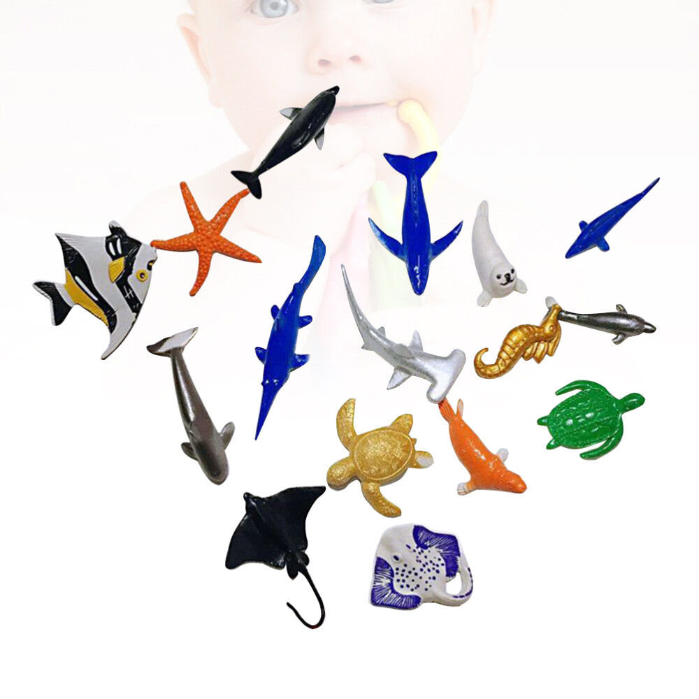 16 Pcs Kids Educational Toys Marine Animals Children’s Dolphin Models-image