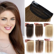 100% Real Invisible Clip In Human Remy Hair Extensions ONE Piece Side Pads Patch