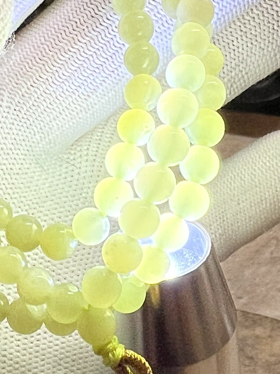 6mm Hetian Yellow Jade Necklace新疆和田玉若羌黄口料黄玉项链| eBay