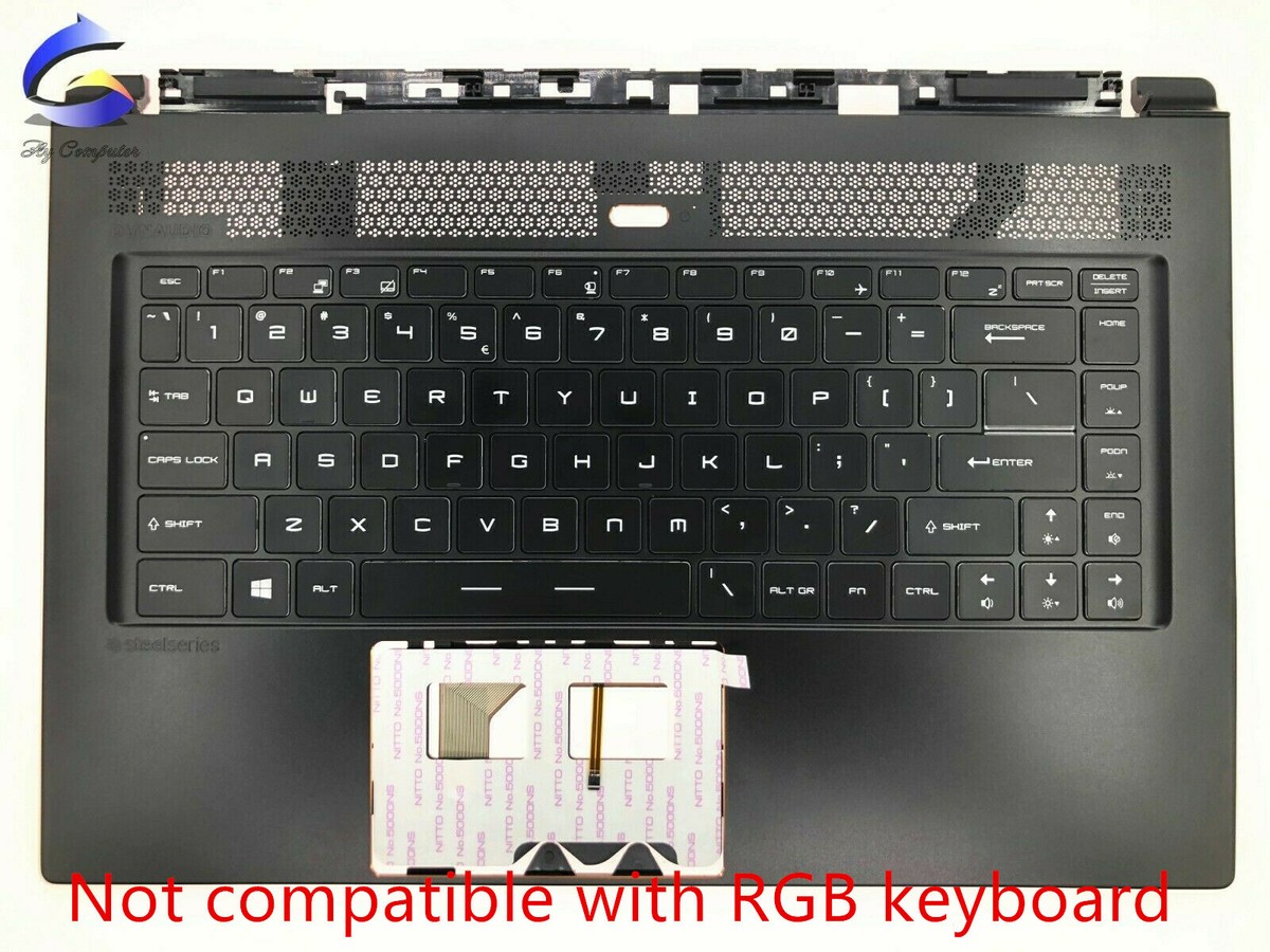 For MSI GS65 MS-16Q1 GS65 8RF Upper Case Palmrest Cover Keyboard  Backlight