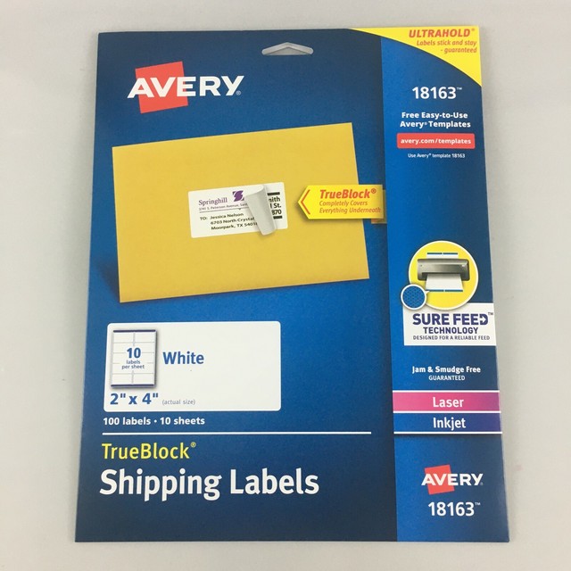 Avery Shipping Address Labels, Laser & Inkjet Printers, 100 Labels, 2x4