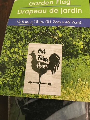 2- Garden Flags 12.5”x18” Our Farm House & Peace on Earth *Sealed* - Picture 2 of 4