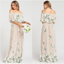 Show Me Your Mumu Hacienda Maxi Dress Off Shoulder Floral Bouquet Toss Size M