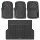 5pc Car Floor Mats Deep Dish Heavy Duty Rubber Front Rear Cargo Liner Auto