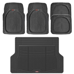 5pc Car Floor Mats Deep Dish Heavy Duty Rubber Front Rear Cargo Liner Auto