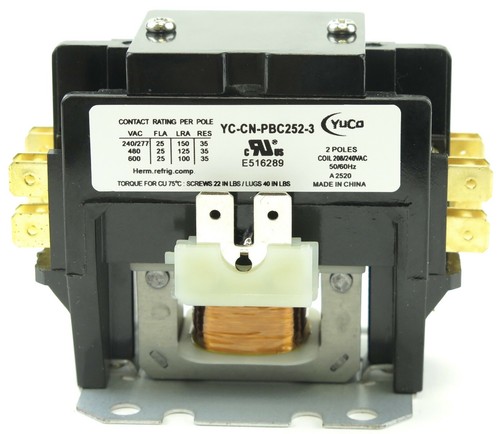 AIR CONDITIONING DEFINITE PURPOSE CONTACTOR FLA 25AMP 2POLE 240V COIL - Picture 5 of 6