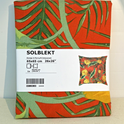 1 IKEA SOLBLEKT Pillowcase Cushion Cover Summer Tropical Orange 26 x 26 " NEW - Picture 2 of 3