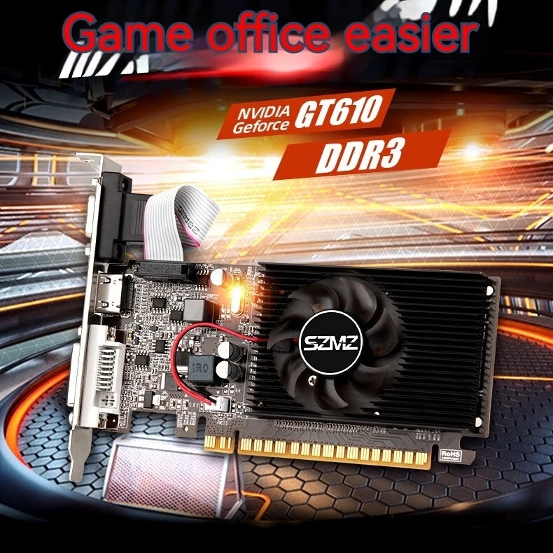 SZMZ NVIDIA GeForce GT 610 2GB Graphics Card DDR3 HDMI VGA DP Video GPU Gaming - Image 3 of 4