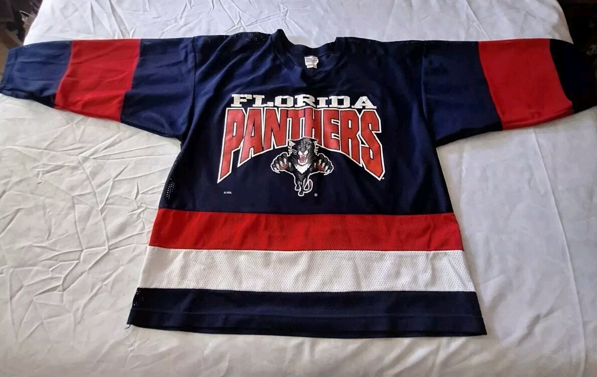 Vintage Throwback Florida Panthers Jersey NHL Hockey Red White Blue Men’s  Size