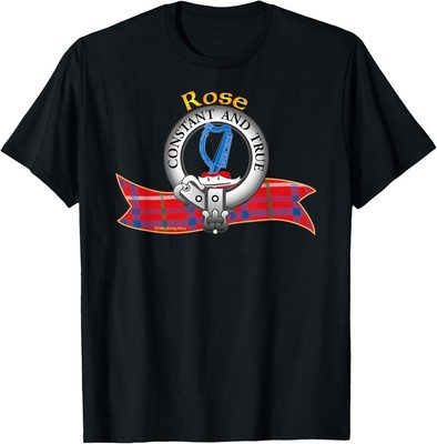 Rose Clan Tartan Crest Motto T-Shirt Hoodie