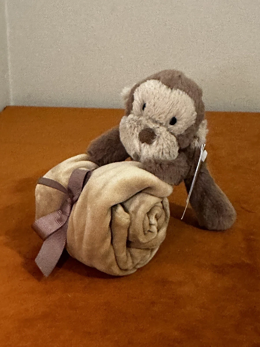 Jellycat Shooshu Monkey Soother Blanket Comforter BNWT Smudge