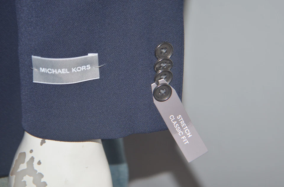 NUEVO CON ETIQUETAS MICHAEL KORS Abrigo Deportivo Blazer Azul Marino Elástico Calce Clásico Talla 44R Foto 4 de 4