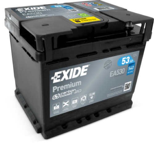 BATTERIA AUTO EXIDE 12V 53AH POS DX 540A SPUNTO EA530  50 AH BOSCH VARTA 1.3MTJ
