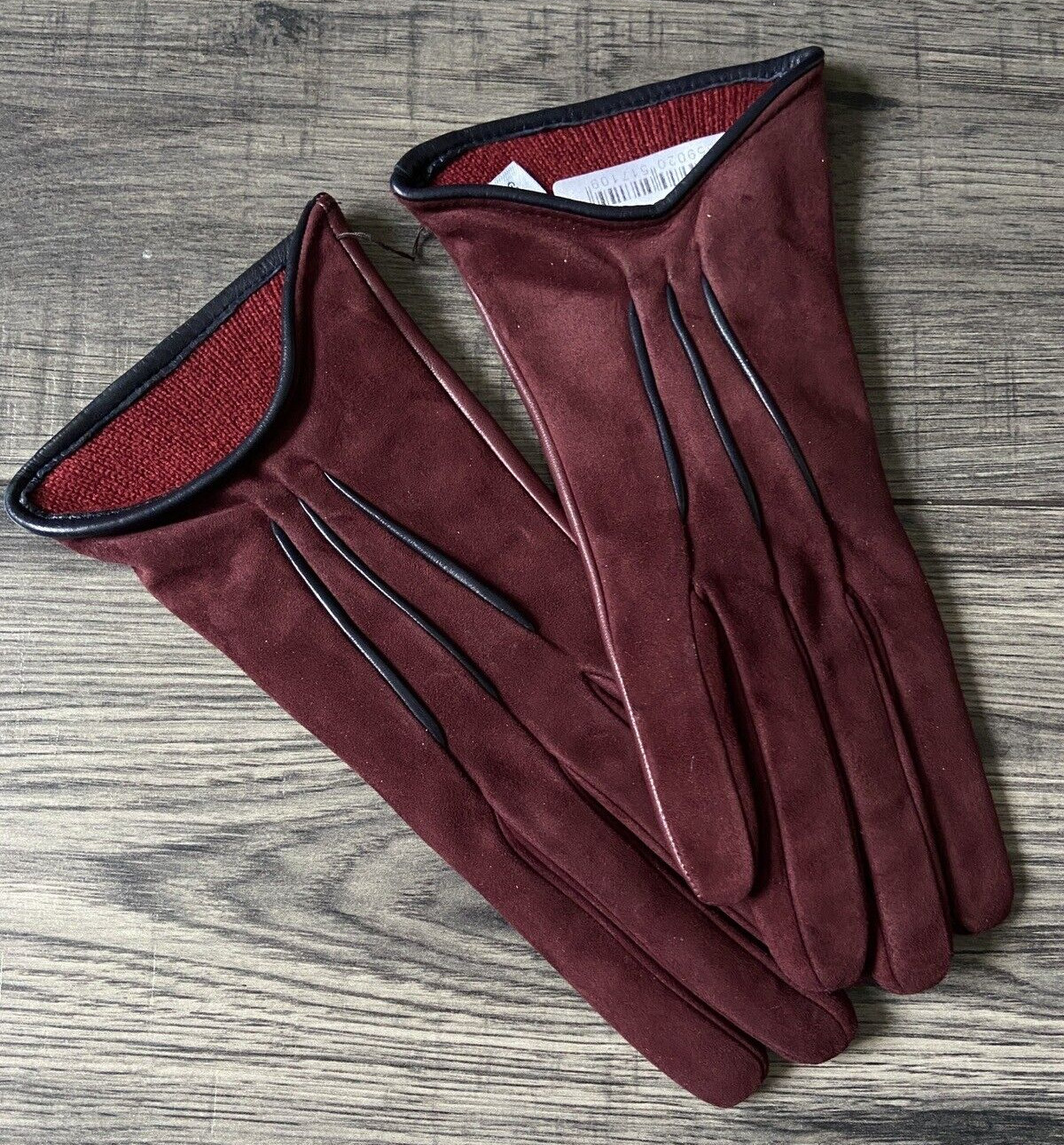 Paul Smith Burdeos Piel de Cordero ante y Guantes Talla M Hecho en Italia BNWT