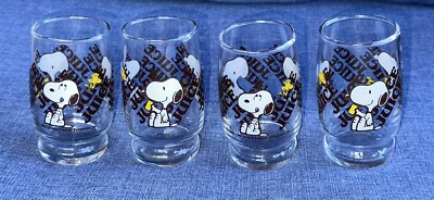 4 Vintage 1965 Peanuts Snoopy & Woodstock Juice JUICE Drinking