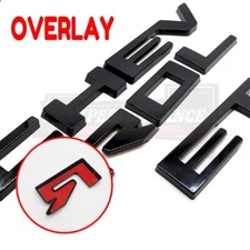 Overlay Letters Emblem FOR CHY Silverado Custom Front Grille 2022 2023 Black