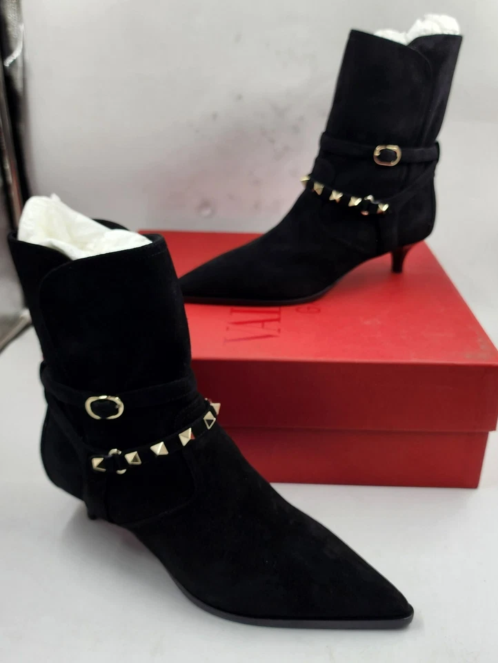 Botas Rockstud Valentino Garavani 45 mm para mujer 35/4,5 EE. UU. negras cierre de hebilla Foto 3 de 4