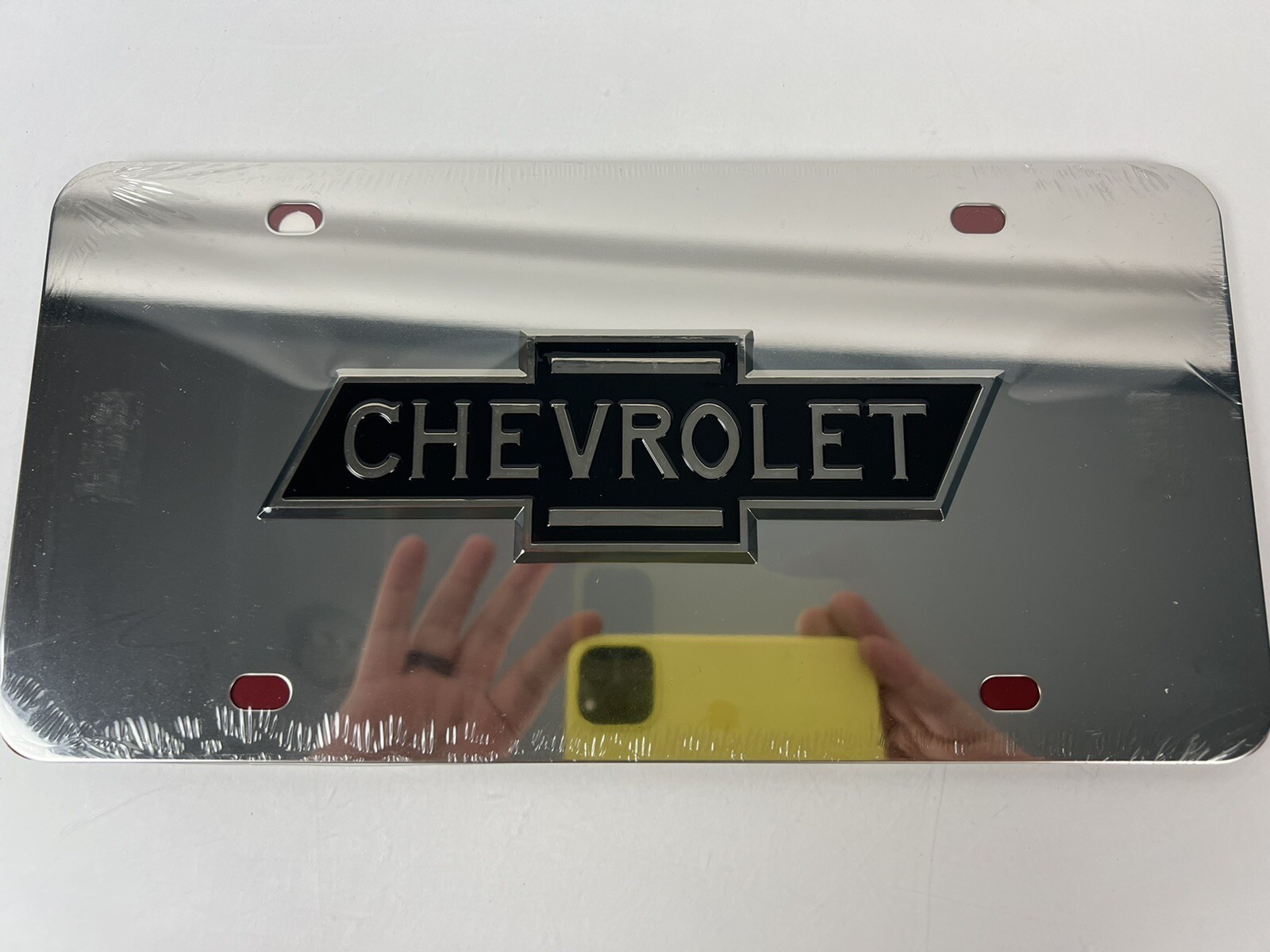 Black Chevrolet, Chevy Logo Silver/Chrome License Plate Autogold 3D ...
