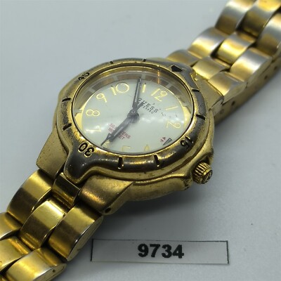 PROJECT TO FIX GUESS LADIES ARABIC DIAL GOLD PLATE WATCH EU SHIP WATCH 9734