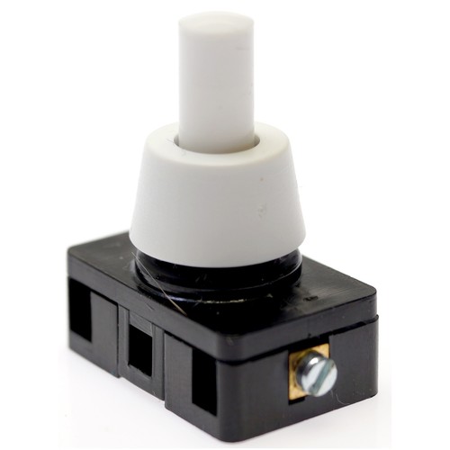Lampenschalter Einbauschalter 10mm Hals für Lampen 230V max. 6A Weißer Knopf - Bild 3 von 5