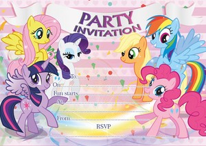 10 X My Little Pony Birthday Invitations Or Thank You Cards Ebay