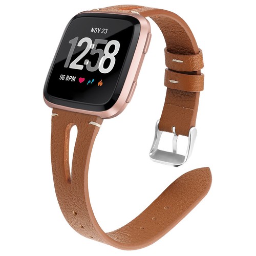 FOR Fitbit versa smart watch strap Slim fit leather open print cut-out - Picture 24 of 33