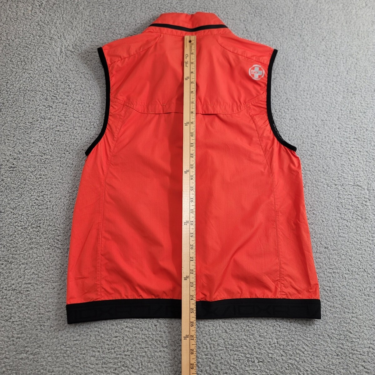 Polo Ralph Lauren RLX Vest Men's Medium Orange Emergency Hooded