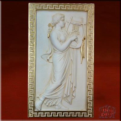 Relief Wandrelief 3D Wandbild TERPSICHORE Muse Flachrelief Skulptur Kunstharz