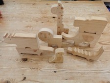 Petit Collage Sarafi Blocks Wooden Animal Stacker Wooden Zoo Animals Chunky Size