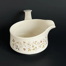 Lenox Temper-Ware Merriment Gravy Boat Vtg Fondue Floral Ovensafe Handle Dinner