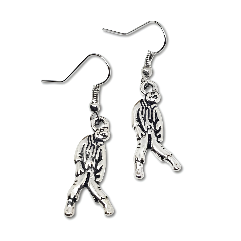 Zombie Earrings Walking dead Day of Dead Hook Drop Dangle Silver Toned