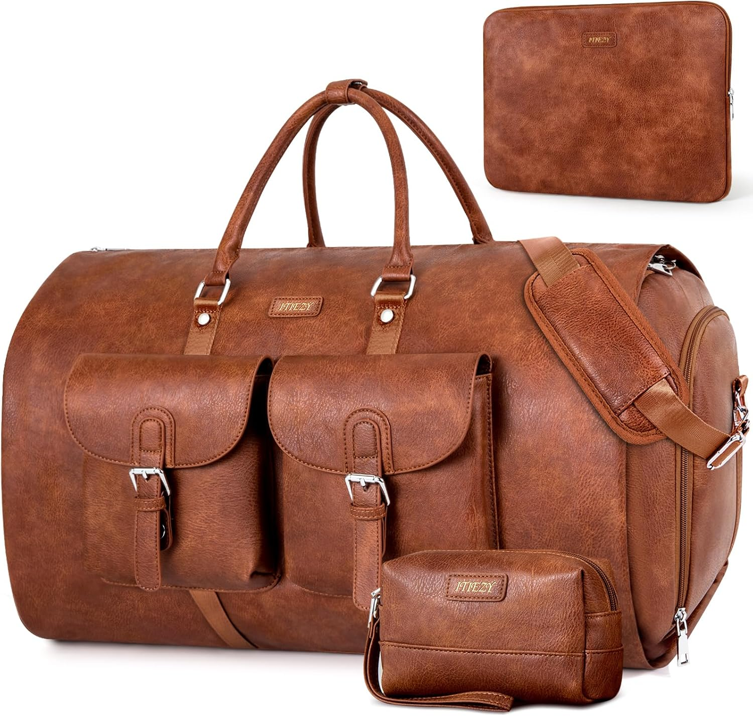 Garment Bag for Travel, Convertible Carry on Garment Duffel Bag for Men 3Pcs Wee