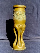 Vaso in Bronzo Trench Art ricavato da Bossolo d'Artiglieria Grande Guerra ww1