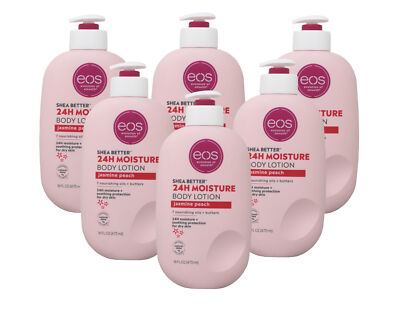 6 pack of EOS Shea Better Body Lotion, Jasmine Peach 16 Ounce