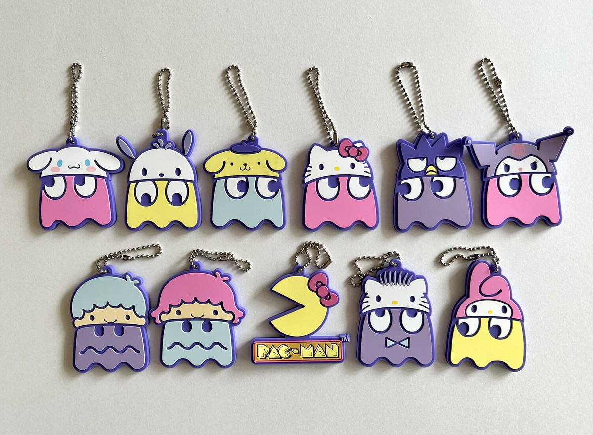 Pac-Man X Sanrio Characters Special Rubber Mascot Keychain (New